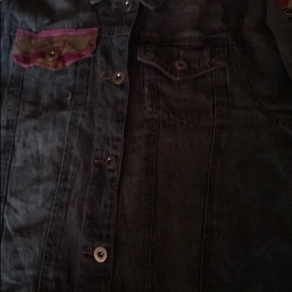 Denim distressed patch jacket - Picture 3 of 4